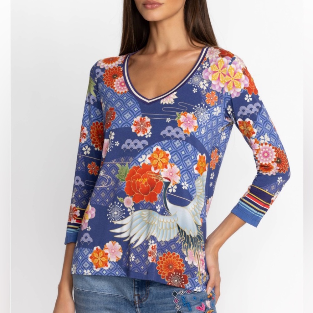 Johnny Was 3/4 Pajaro 3/4 Sleeve XXS NWT